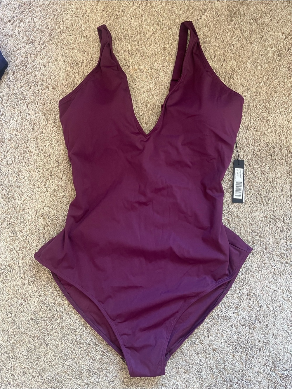 TA3 Plungey One Piece Swimsuit Aubergine 3X X-Long NWT